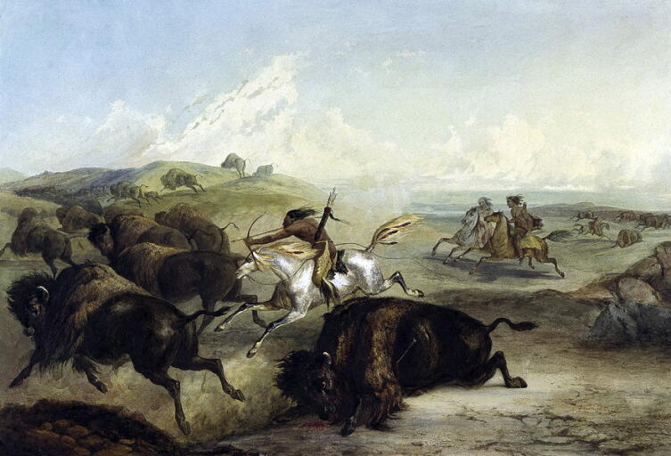 Кард Бодмер, «Охота индейцев на бизонов»