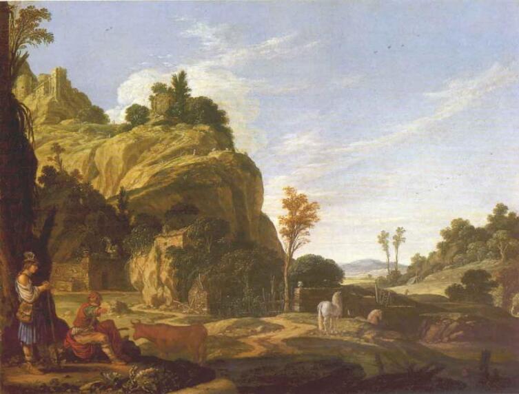 Якоб Симон Пинас, «Пейзаж с Меркурием и Баттом», 1618 г.