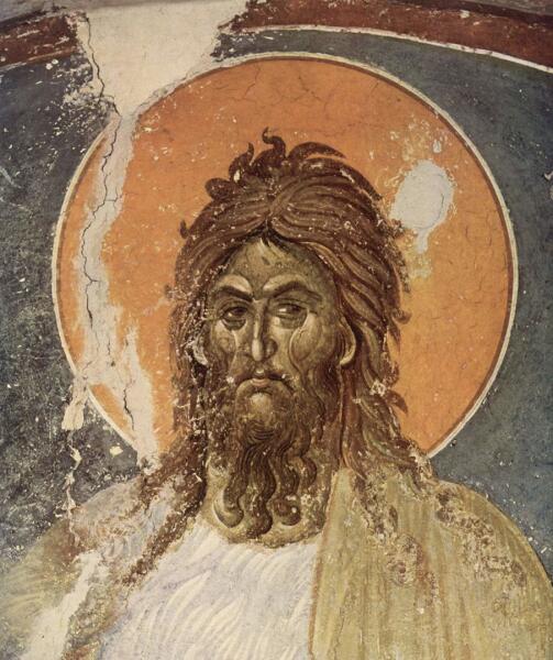 Иоанн Креститель, Православная фреска, монастырь Грачаница, неизвестный художник, XIV в.