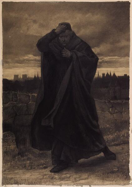 Гюстав Брион, «Клод Фролло», иллюстрация к «Собор Парижской Богоматери» Гюго, 1877 г.