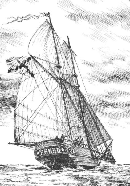 Шхуна «Новая Земля». Изображение из книги А. А. Чернышёва «Российский парусный флот»