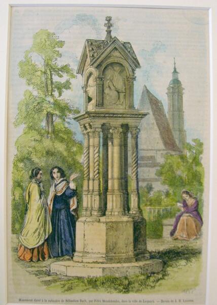 Мемориал Баху, воздвигнутый Феликсом Мендельсоном в Лейпциге в 1843 г.