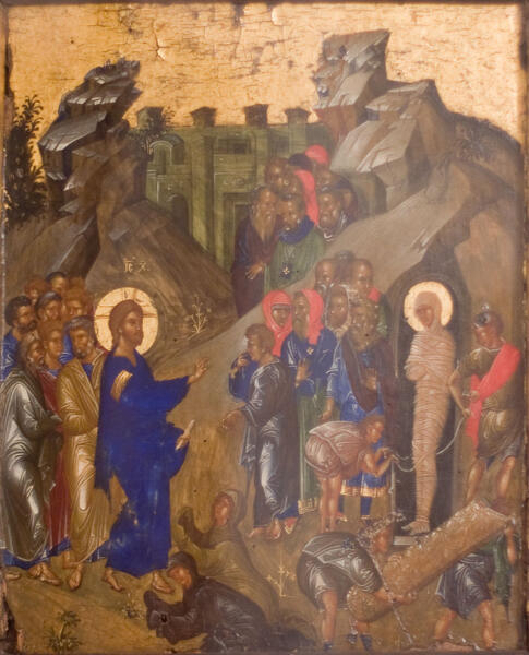 Воскрешение Лазаря. Византийская икона