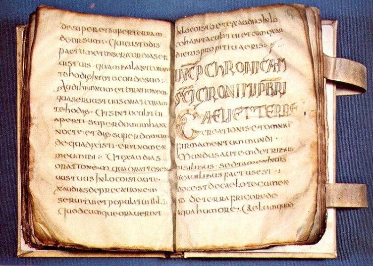 Рукопись на пергаменте эпохи Меровингов, VII век н. э.