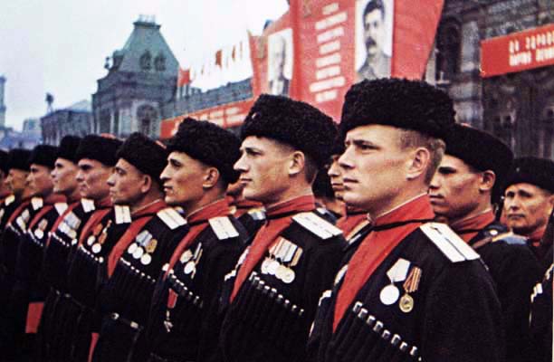 Кубанские казаки в Москве на Параде Победы 1945 г.