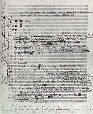 Рукопись первой страницы Фантастической симфонии