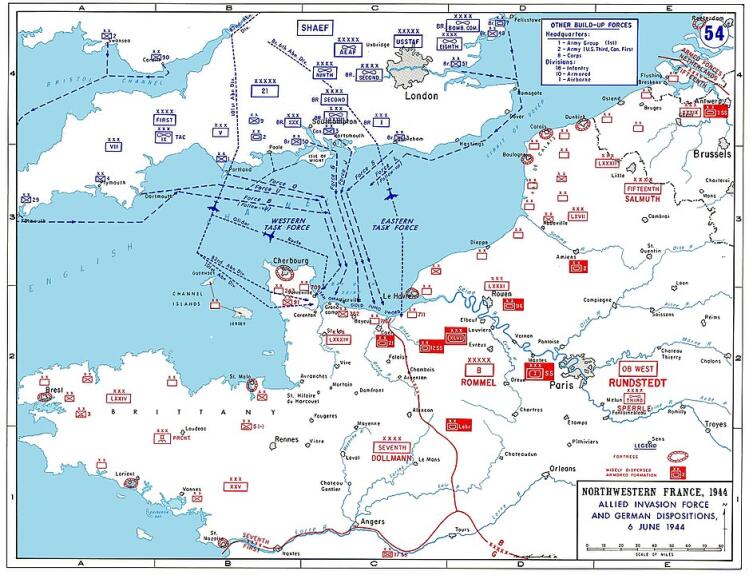 План высадки в Нормандии 6 июня 1944 г.