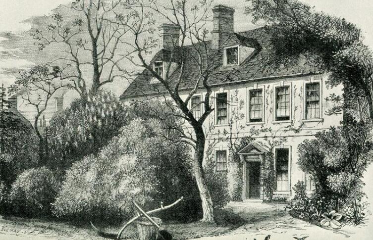 Дом, где был написан гимн, гравюра 1879 г.
