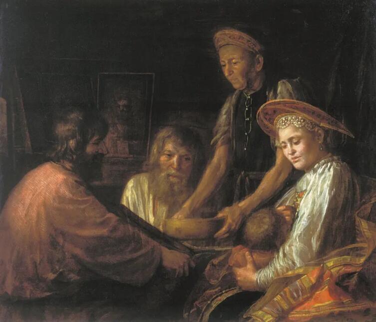 Михаил Шибанов, «Крестьянский обед», 1774 г.