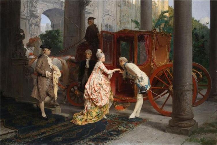 Джироламо Индуно, «Поцелуй руки», 1877 г.