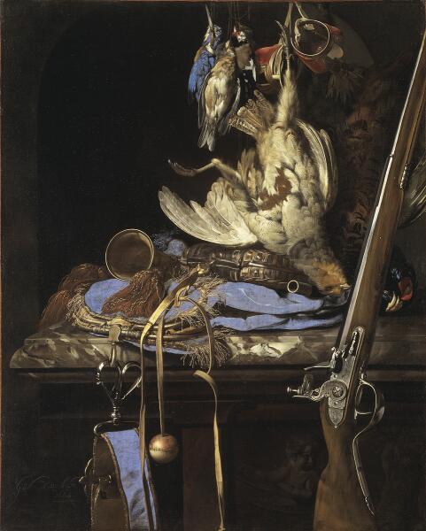 Виллем ван Алст, «Натюрморт с охотничьими принадлежностями», 1664 г.