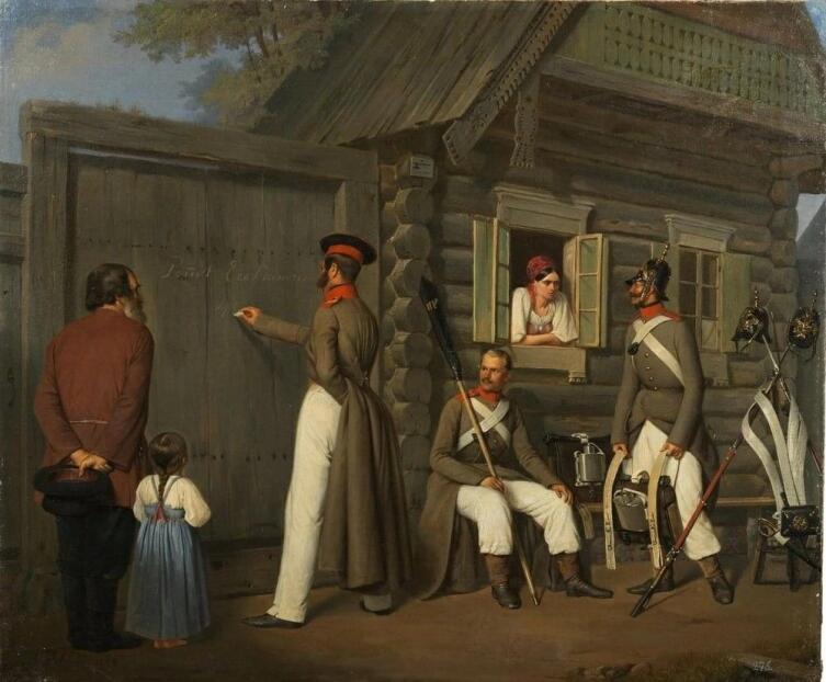 А. И. Гебенс, «Квартирьеры Лейб-гвардии Преображенского полка», 1848 г.