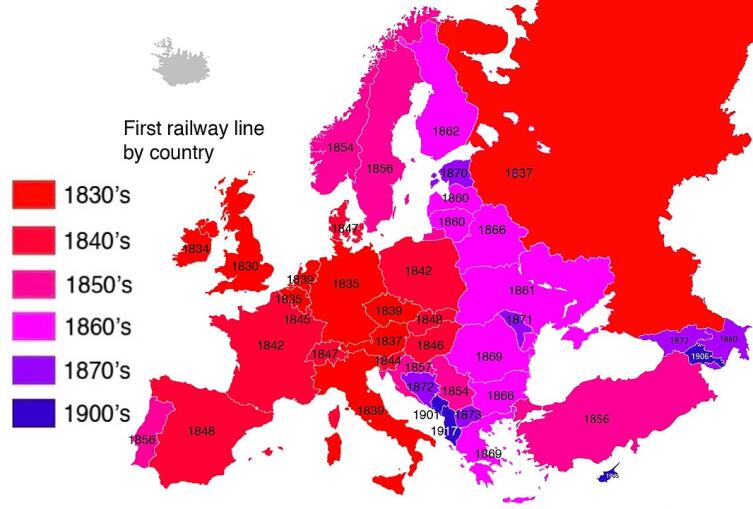 Развитие железных дорог на Европейском континенте в XIX веке