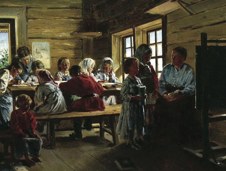 В. Е. Маковский, «В сельской школе», 1883 г.