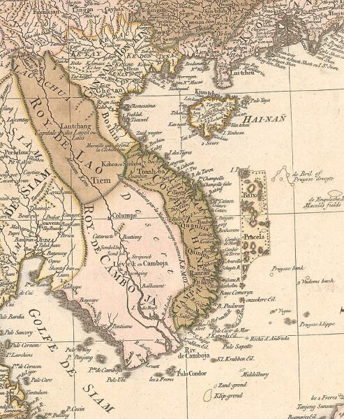 Карта Индокитая XVIII века, опубликованная в Амстердаме около 1760 года